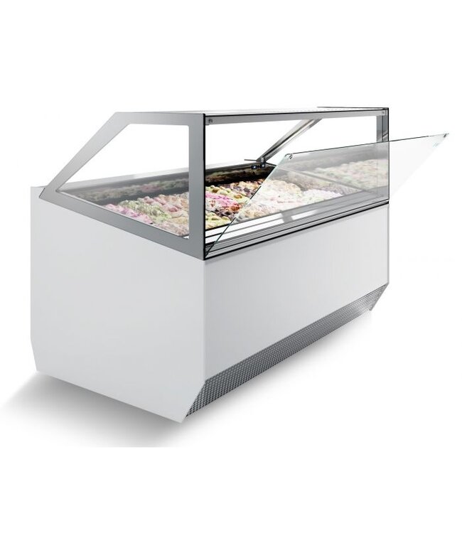 Schepijsvitrine Millenium 12 | 12x 5L | Wit | (H)135,6x116,6x105,4cm