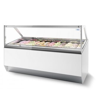 ISA Schepijsvitrine Millenium 16 | 16x 5L | Wit | (H)135,6x149,6x105,4cm