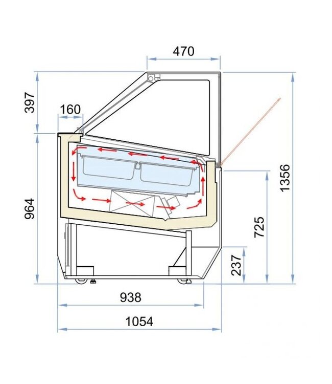 Schepijsvitrine Millenium 16 | 16x 5L | Wit | (H)135,6x149,6x105,4cm
