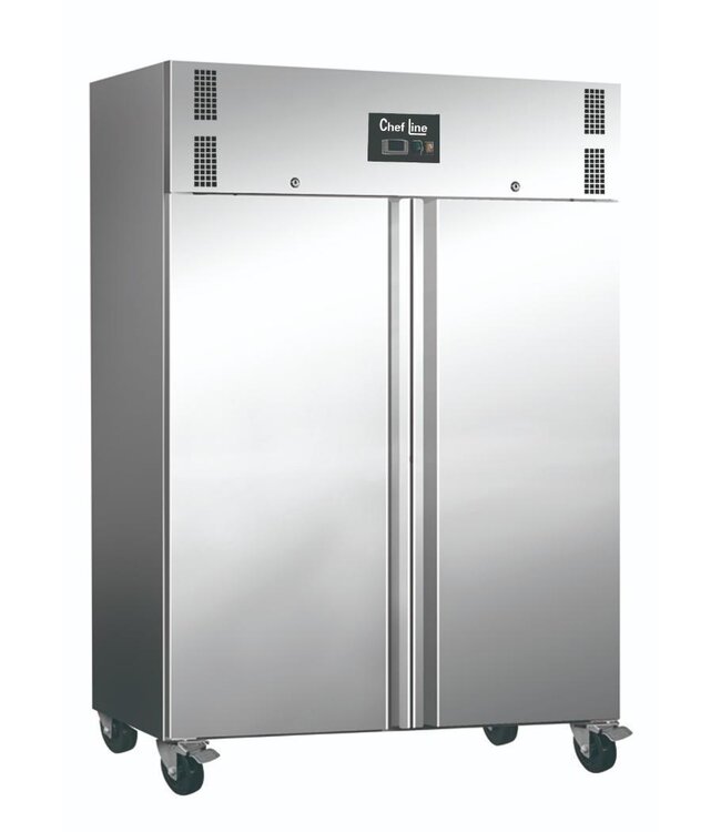 Vrieskast Chef line | 1476L | RVS | Dubbeldeurs | Met wielen | (H)201x148x83cm