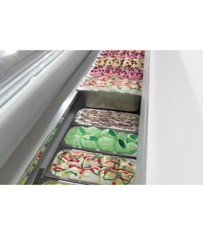 Schepijsvitrine Isetta met onderkoeling | 6+6x 5L | (H)117,6x(B)118,4x(D)80cm