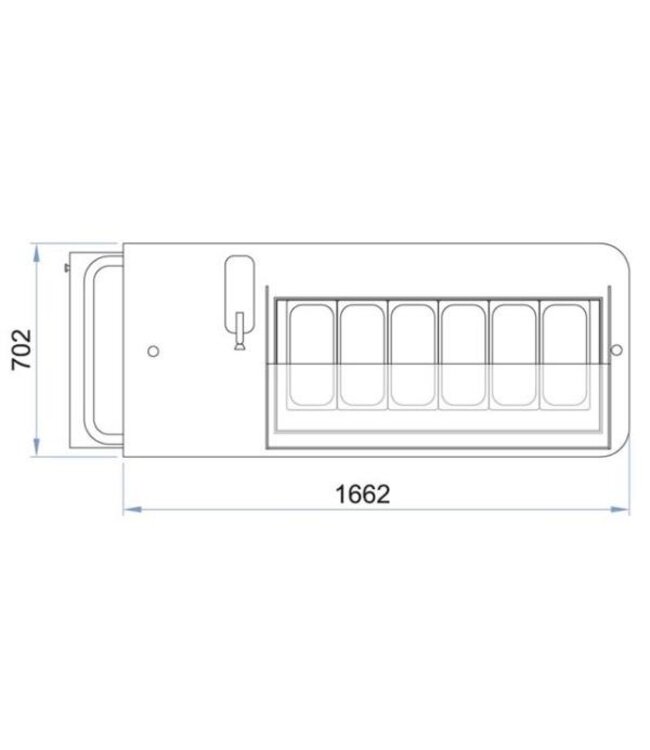 IJskar Carrettino met wielen | Bruin | 6+6x 5L | (H)208,1x(B)200x(D)128,5cm