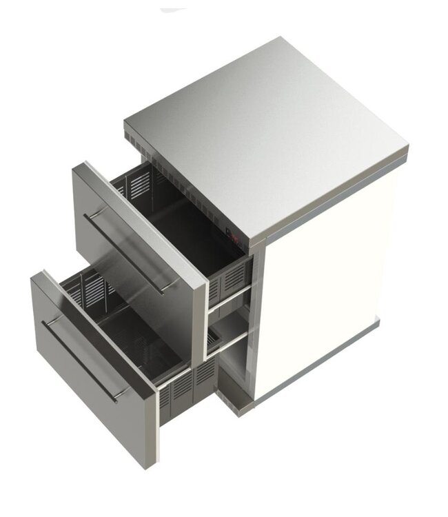 Horeca vrieskast | 138L | met 2 lades | (H)85x(B)65x(D)60