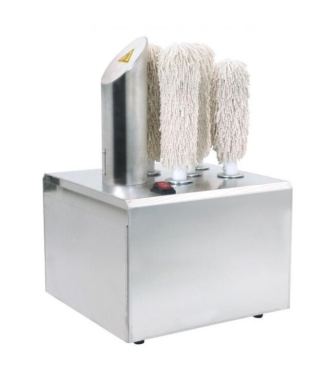 Glazenpoleermachine met 5 borstels