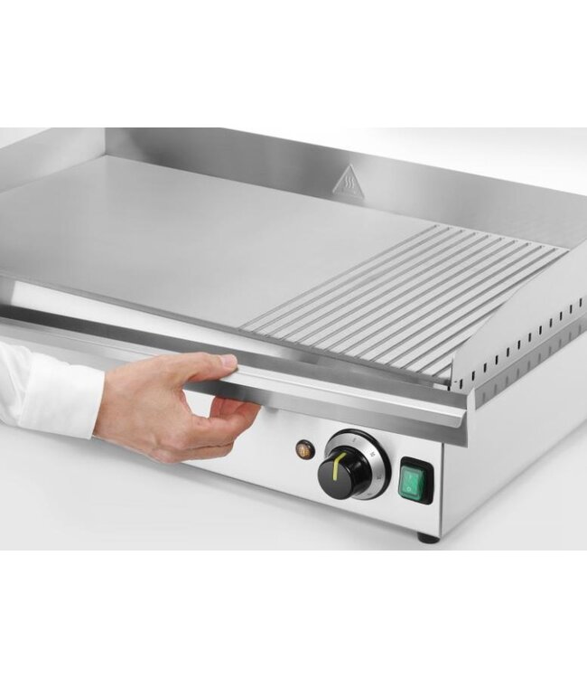 Bakplaat Kitchen Line | Glad/gegroefd | 3,5kW | (B)69,7x(D)47,4x(H)24,1cm