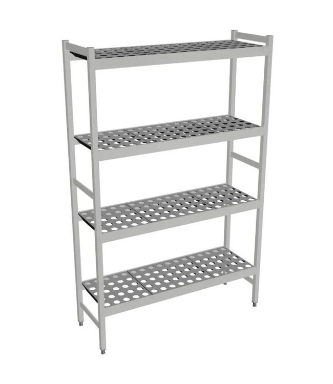 Voorraad- en koel/vriescelrek HACCP | 4 Schappen | 1800mm hoog | 460mm diep