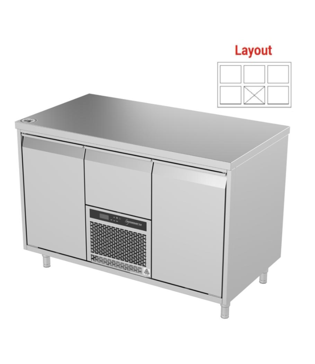 Vrieswerkbank | layout 2 | -18 tot -20° |  (H)85/90x(B)130x(D)70cm