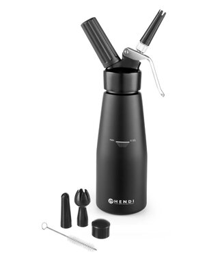 Hendi Slagroomapparaat Kitchen Line | 0,95 Liter | Zwart | Ø9,5x(H)32cm