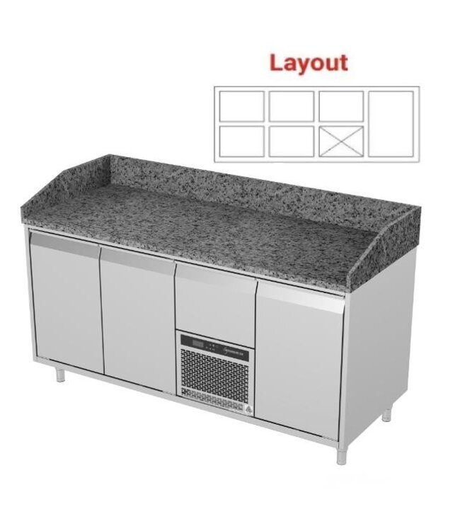 Pizza koelwerkbank | layout 5 | 1 deurs en 5 lades | (H)85/90x(B)172x(D)70cm