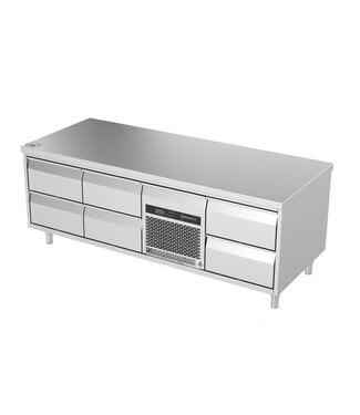 Lage koelwerkbank | 6 lades | (H)65x(B)172x(D)70cm