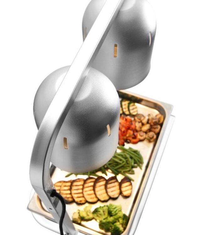 Infrarood warmhoudbrug - 2 lampen - 500W - zilver