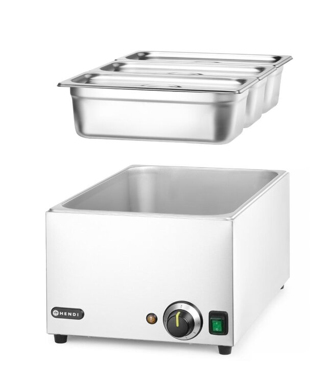 Bain marie Ranger | 1/1GN | 15cm | Met 3x 1/3GN bakken + deksels