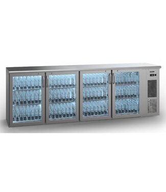 Gamko Flessenkoeling 4-deurs - Gamko - E3/2222GMUCS -  glasdeur - stekkerklaar - chroomstaal
