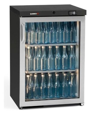 Gamko Flessenkoeling standaard | Gamko MG3/150RGCS | 1-Deurs | Glasdeur rechtsdraaiend | 150 liter | Chroomstaal