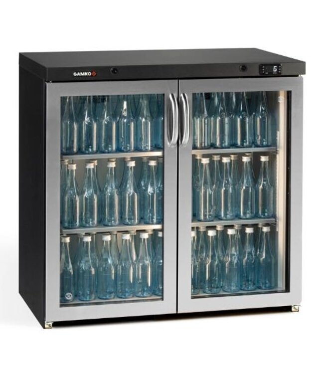 Flessenkoeling standaard | Gamko MG3/250GCS | 2-Deurs glasdeuren | 250 liter | Chroomstaal