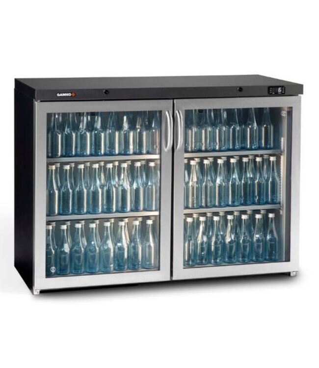 Flessenkoeling standaard | Gamko MG3/275GCS | 2-Deurs glasdeuren | 275 liter | Chroomstaal