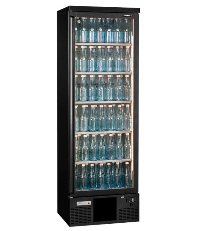 Flessenkoeling hoog | Gamko MG3/300RG | 1-Deurs | Glasdeur rechtsdraaiend | 300 liter | Antraciet