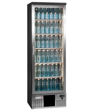 Gamko Flessenkoeling hoog | Gamko MG3/300RGCS | 1-Deurs | Glasdeur rechtsdraaiend | 300 liter | Chroomstaal