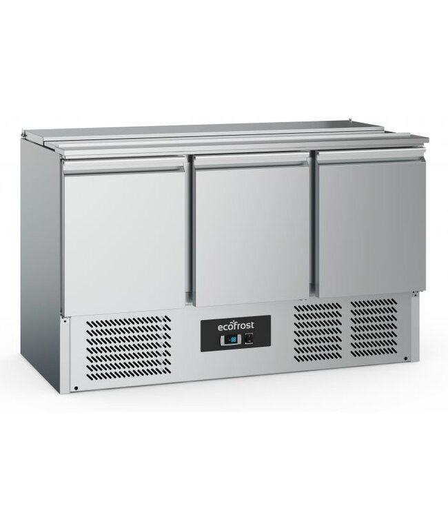 Saladette Ecofrost Statisch | 3 Deuren | 4x1/1GN | (H)87,6x(B)136,5x(D)70