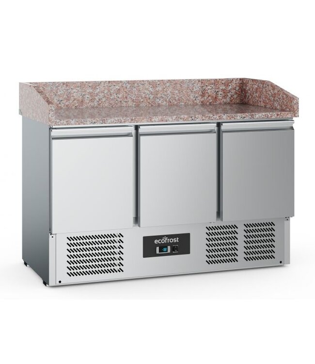 Pizzawerkbank Ecofrost Statisch | 3 Deuren | (H)102x(B)140x(D)70