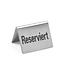 Gereserveerd/Reserviert tafelbordje | RVS | 4 Stuks | (B)3,5x(D)5x(H)4cm