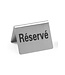 Gereserveerd/Reservé tafelbordje | RVS | 4 Stuks | (B)3,5x(D)5x(H)4cm
