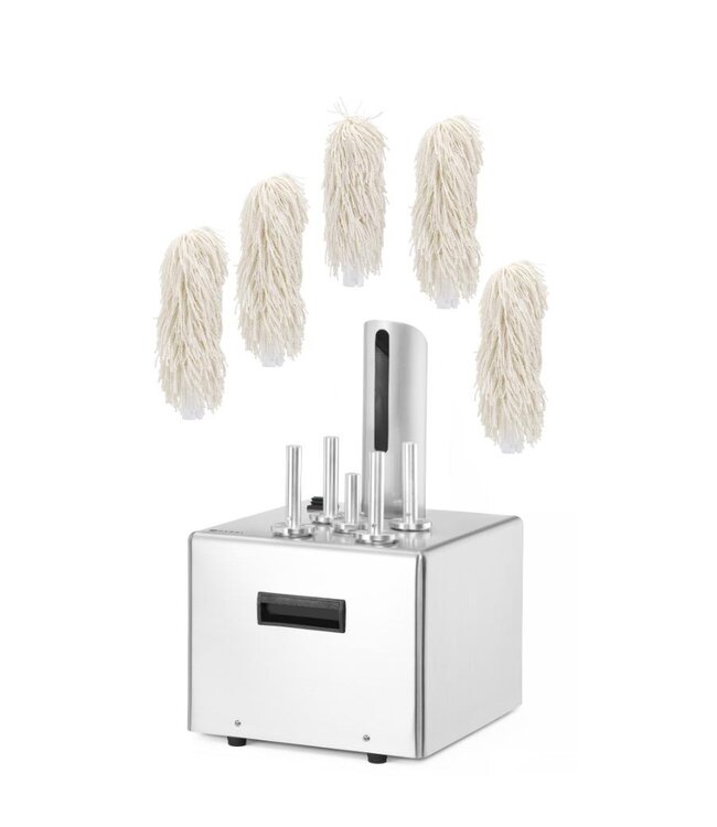 Glazen poleermachine | 330 Glazen per uur | 5 Borstels