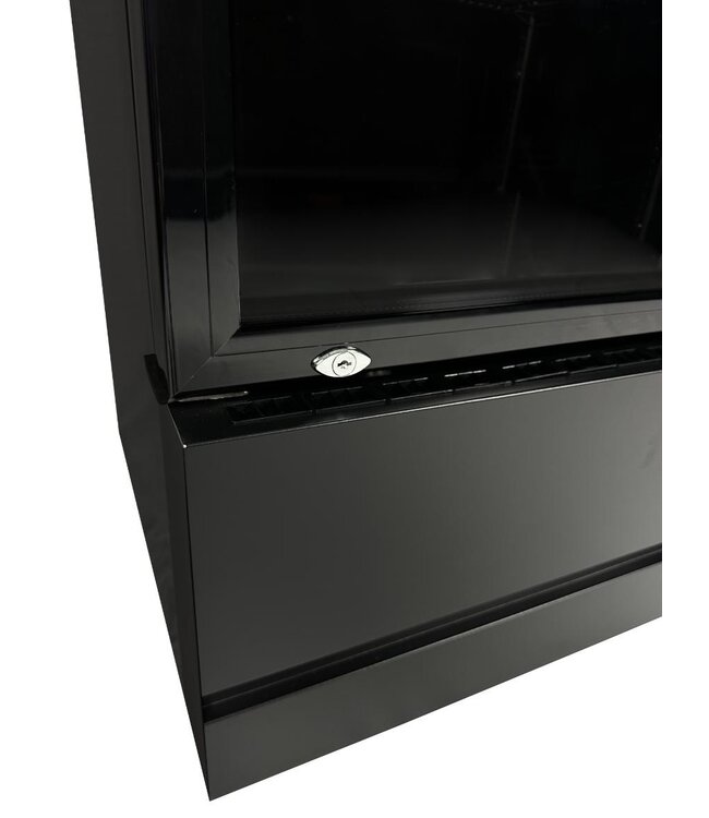 Koelkast met glazen deur | 360L | Zwart | (H)197,3x(B)61x(D)61cm