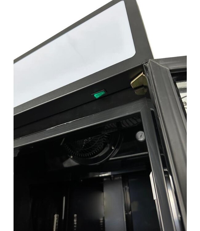 Koelkast met glazen deur | 360L | Zwart | (H)197,3x(B)61x(D)61cm