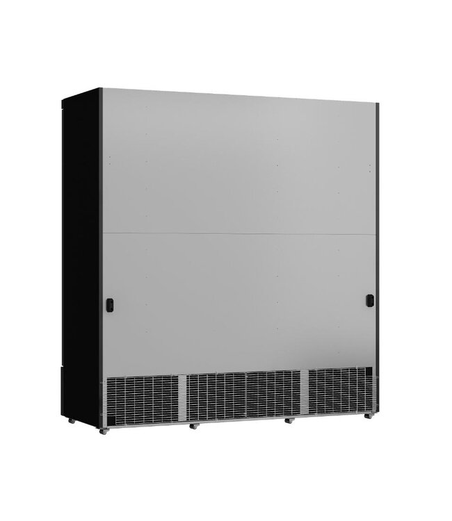 Zwarte koelkast met 3 glazen deuren | Side-by-side | 1530L | (H)199,7x(B)188x(D)71cm