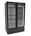 Combisteel Zwarte vrieskast met 2 glazen deuren | 1230L | (H)208,2x(B)130,6x(D)85,2cm
