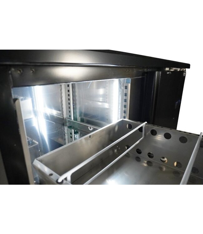 Barkoeling | 537 Liter | 2 Deuren + 2 lades | Zwart | (H)86x(B)200,2x(D)51,3cm