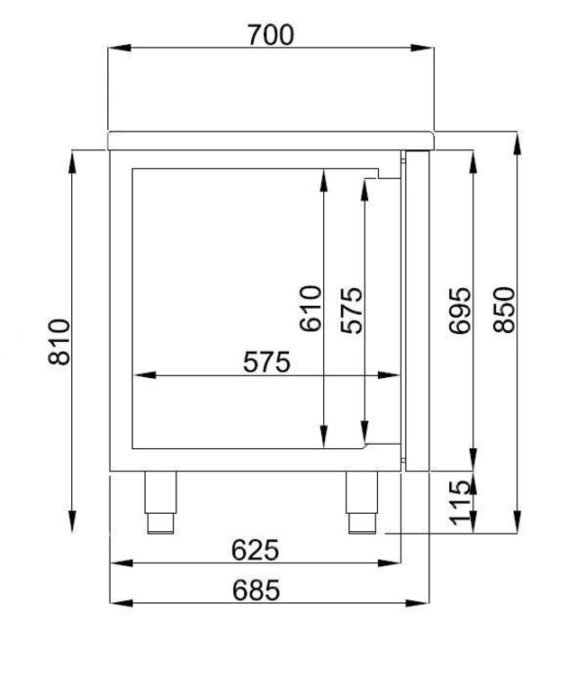 Koelwerkbank Pro Line | 12 Lades | 632L | (H)85x233x70cm