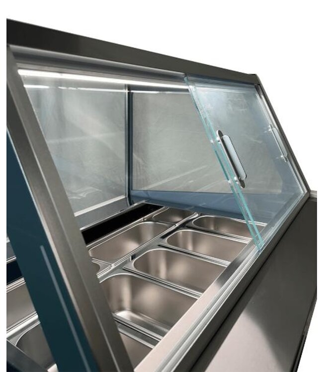 Schepijsvitrine Borneo | 12x 5L | Geforceerd | (H)130x(B)161x(D)88cm