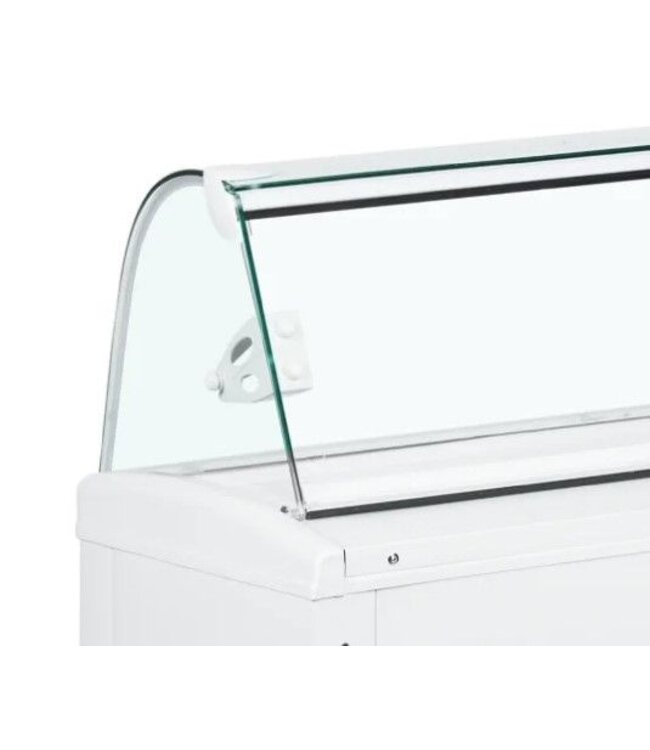 Schepijsvitrine Fiji 4 | 4+4x 5L | Gebogen glas | (H)124,7x(D)63x(B)82,4cm