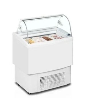 ISA Schepijsvitrine Fiji 4 | 4+4x 5L | Gebogen glas | (H)124,7x(D)63x(B)82,4cm