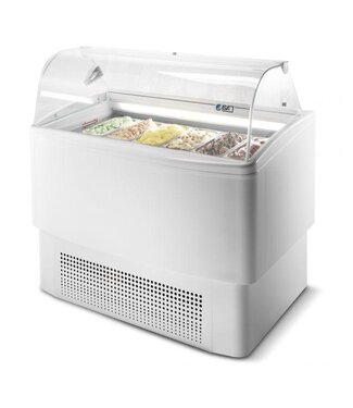 ISA Schepijsvitrine Fiji 6 | 6+6x 5L | Gebogen glas | (H)124,7x(D)63x(B)121,4cm