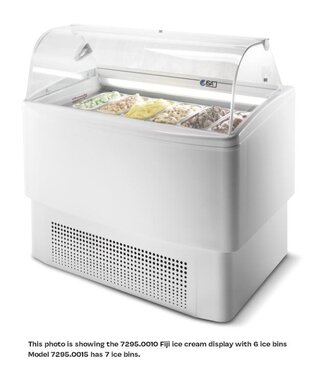 ISA Schepijsvitrine Fiji 7 | 7+7x 5L | Gebogen glas | (H)124,7x(D)63x(B)135,4cm