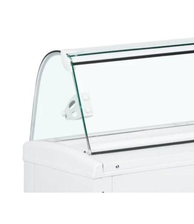 Schepijsvitrine Fiji 7 | 7+7x 5L | Gebogen glas | (H)124,7x(D)63x(B)135,4cm