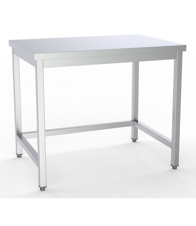 RVS Werktafel | Open onderstel | Flatpack | 85cm hoog | 60cm diep | Kies uit verschillende breedtes