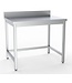 RVS Werktafel met spatrand | Open onderstel | Flatpack | 85cm hoog | 60cm diep | Kies uit verschillende breedtes