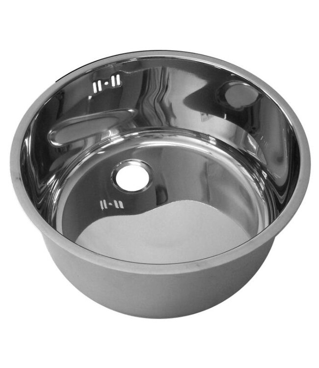 RVS Spoelbak Rond | ø26cm | 18cm hoog | Inclusief sifon