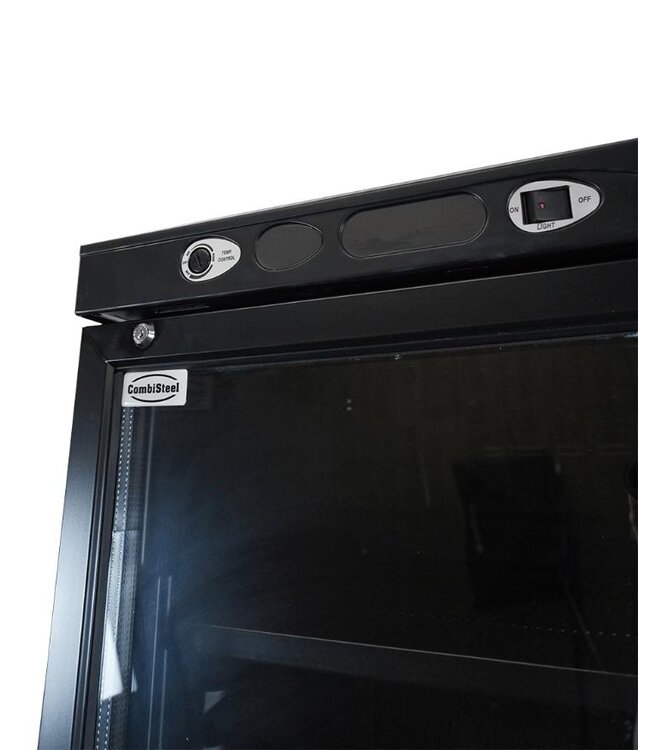 Drankenkoelkast met glazen deur | 382L | Zwart | (H)185x(B)59,5x(D)65cm