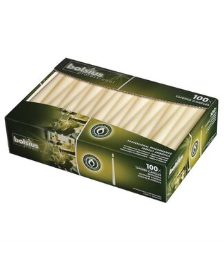 Bolsius Kaarsen ivoor - 25cm - 100 stuks