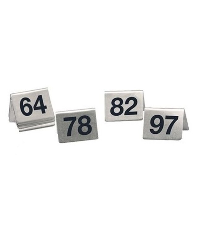 Tafelnummer set RVS - 61 tot 100