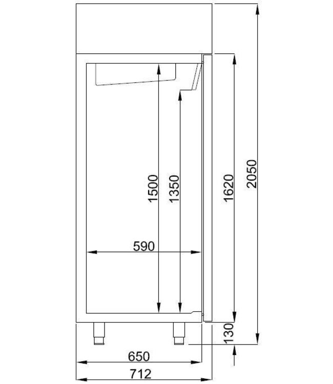 Koelkast Pro Line | 550L | (H)205x(B)70x(D)71cm