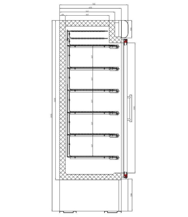 Vrieskast met glazen deuren | 1079L | (H)199x137x70cm