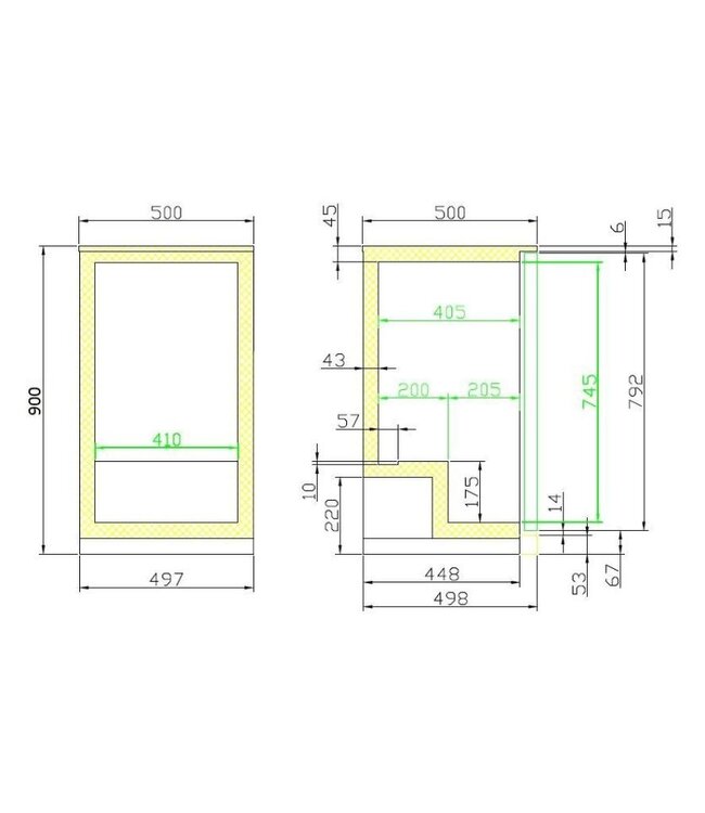 Barkoeling | 1 klapdeur | 98 Liter