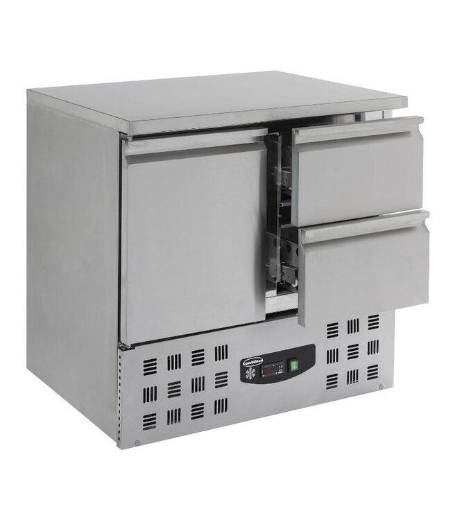 Koelwerkbank Compact Line | 1 Deur en 2 lades | (H)87,5x(B)90x(D)70cm