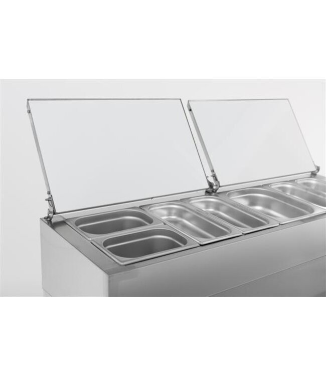 Saladette Standard Line | 2 deurs | boven 6x 1/3GN | (H)108,5x(B)136x(D)70